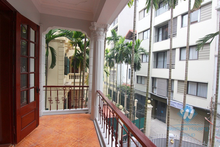 Unfurnished house with large yard for rent in Tay Ho district, Hanoi.